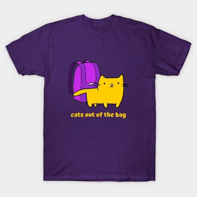 Cat Out of The Bag T-Shirt by Craftee Designs